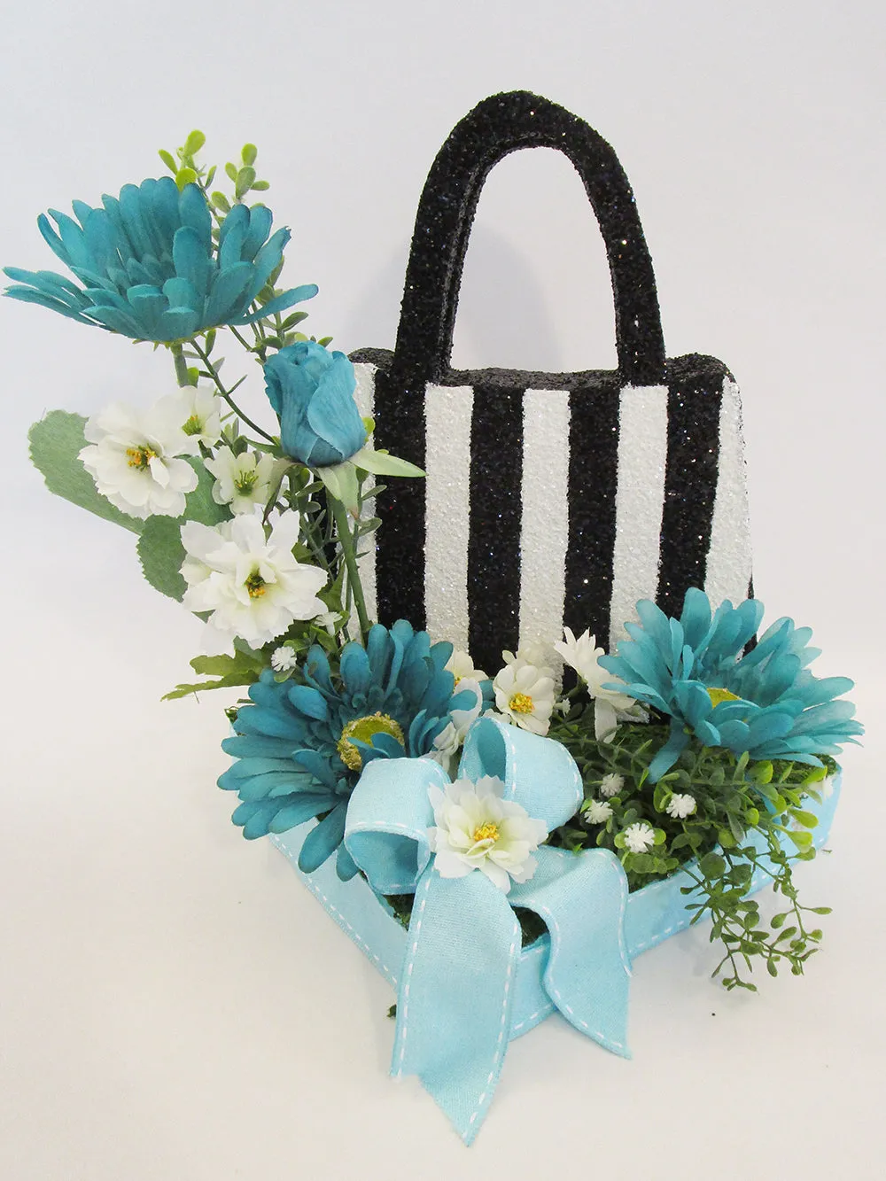 Silk Floral Purse Centerpiece