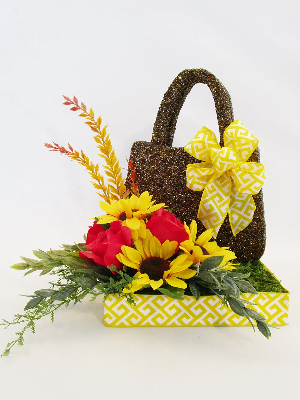 Silk Floral Purse Centerpiece