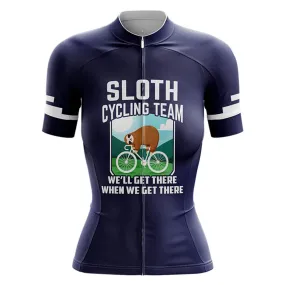 Sloth Cycling Team Navy V2 Women's Short Sleeve Cycling Jersey