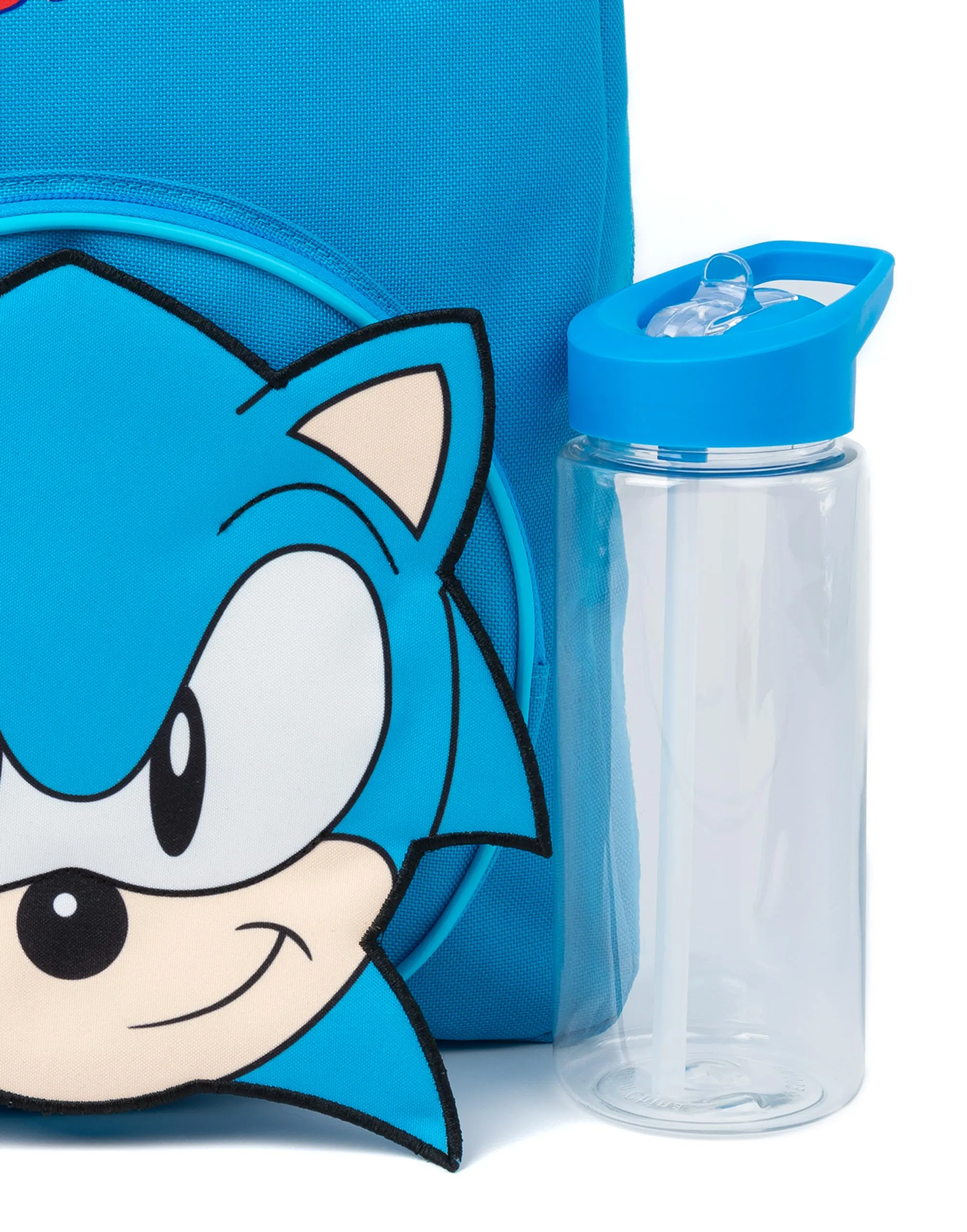 Sonic The Hedgehog 4 Piece Backpack Kids Bottle Lunch Bag Pencil Case Set