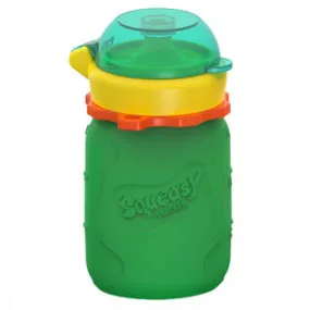 Squeasy Snacker Small 105ml- Silicone Yogurt, Baby Food and Drink Pouch Green