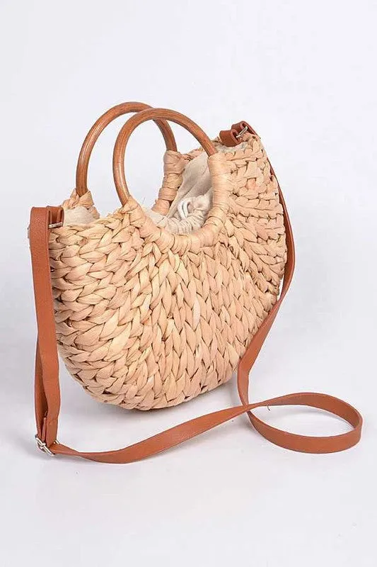 Straw Weaved Swing Clutch Bag