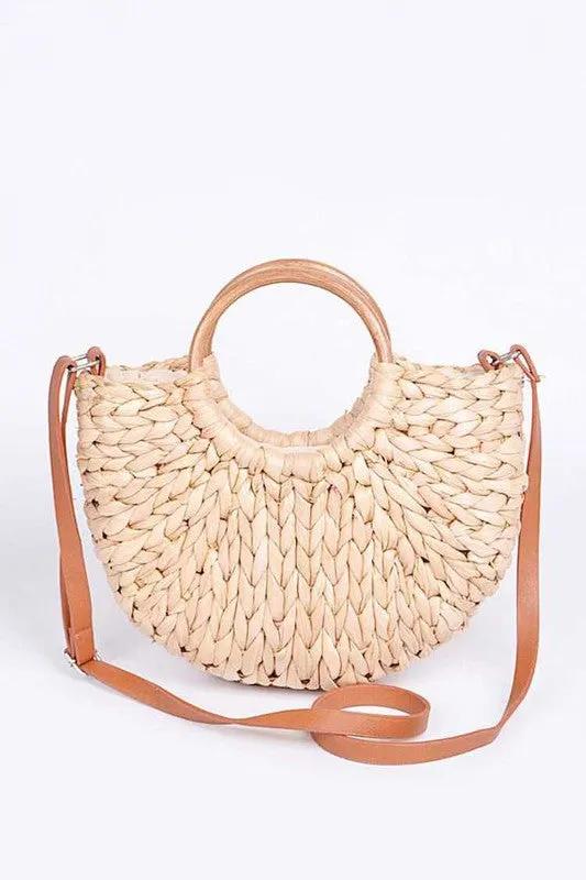 Straw Weaved Swing Clutch Bag