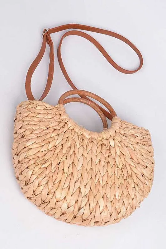 Straw Weaved Swing Clutch Bag