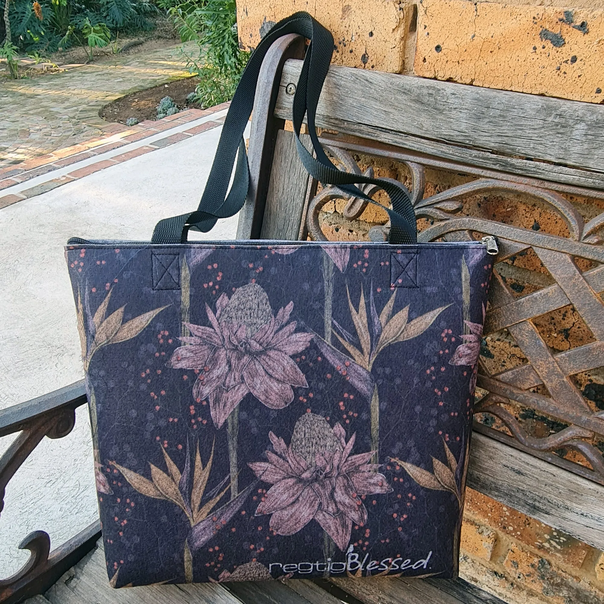 Strelitzia Florals - Recycled Felt Tote Bag