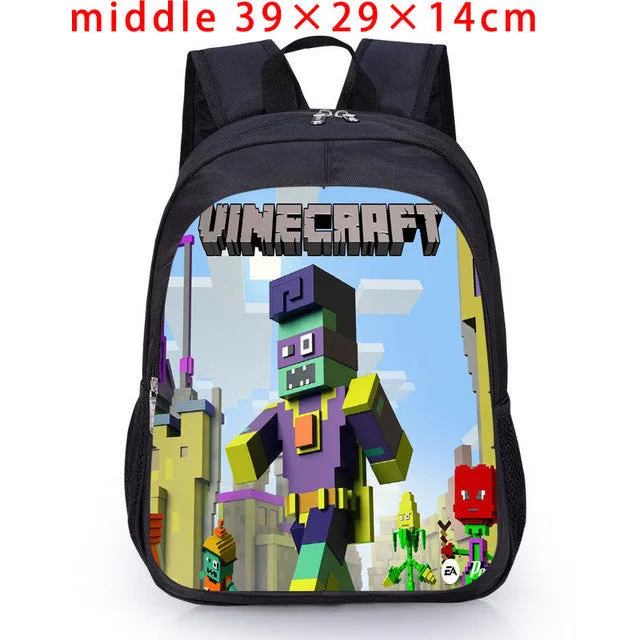 Student MineCraft Cartoon Backpack Boy Cartoon School Bags Hot Primary Backpack School Bags for Boys and Girl Mochila Sac A Dos