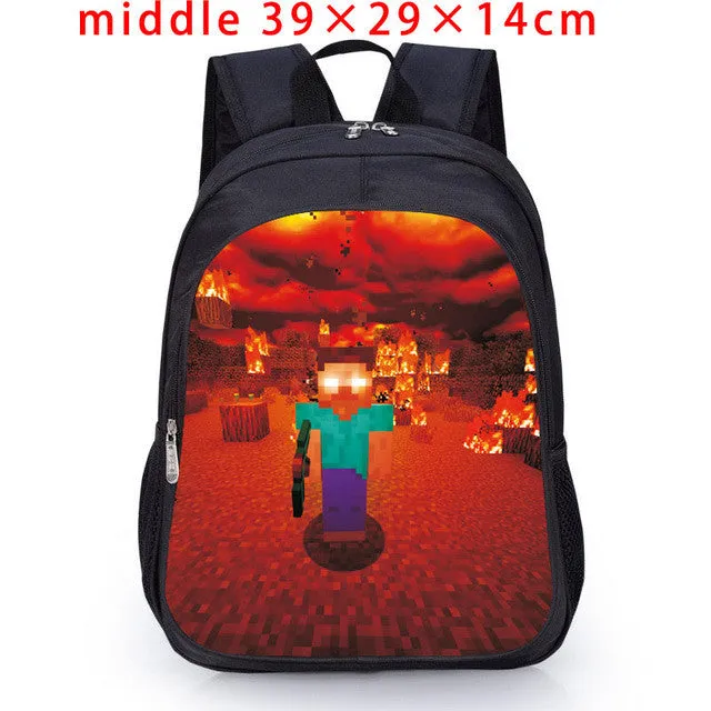 Student MineCraft Cartoon Backpack Boy Cartoon School Bags Hot Primary Backpack School Bags for Boys and Girl Mochila Sac A Dos