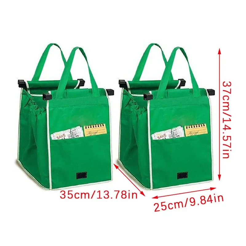 Supermarket Shopping Bag Eco Friendly Trolley Tote Thicken Cart Bags Large Capacity Handbag Foldable Reusable Women Cart Bag 1PC