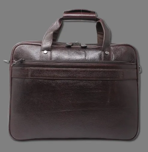 Taha Front Flap Genuine Leather Brown Laptop Bag