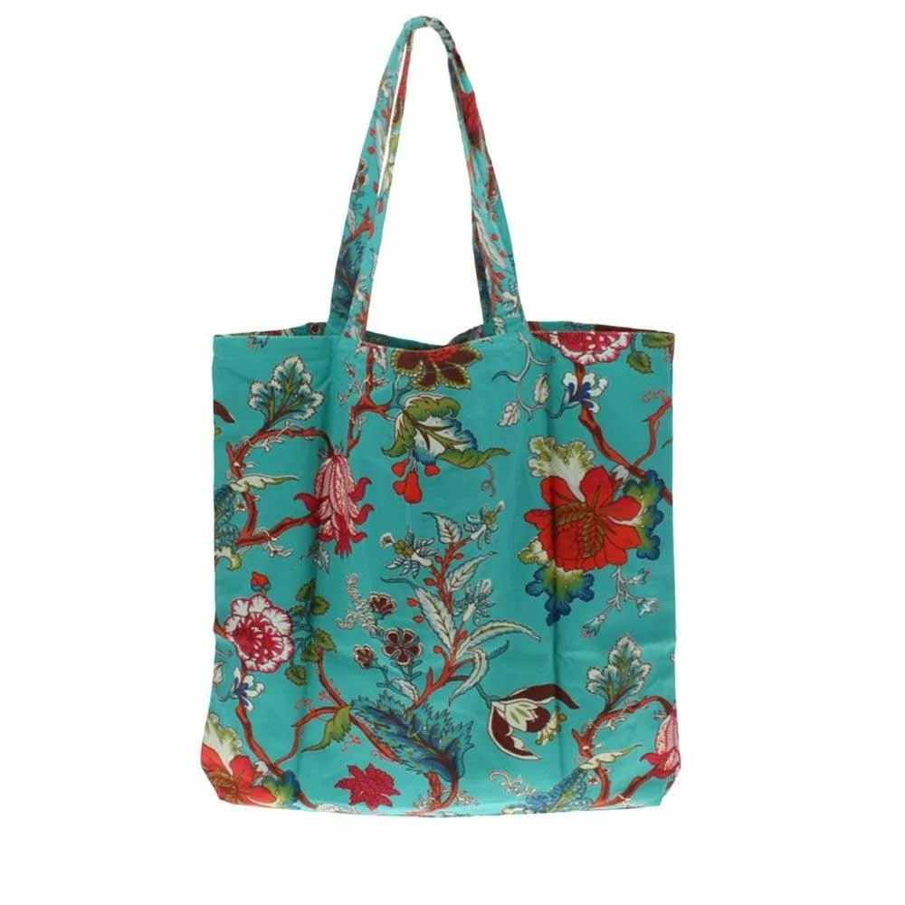 Teal Exotic Canvas Tote Bag