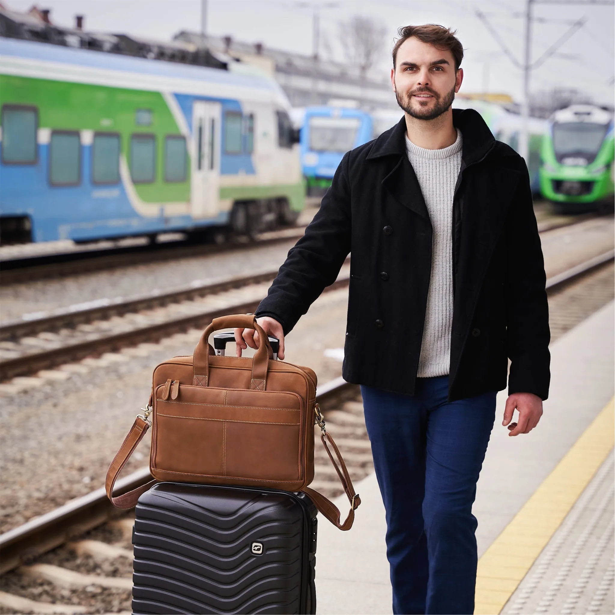 The Executive Leather Laptop Bag