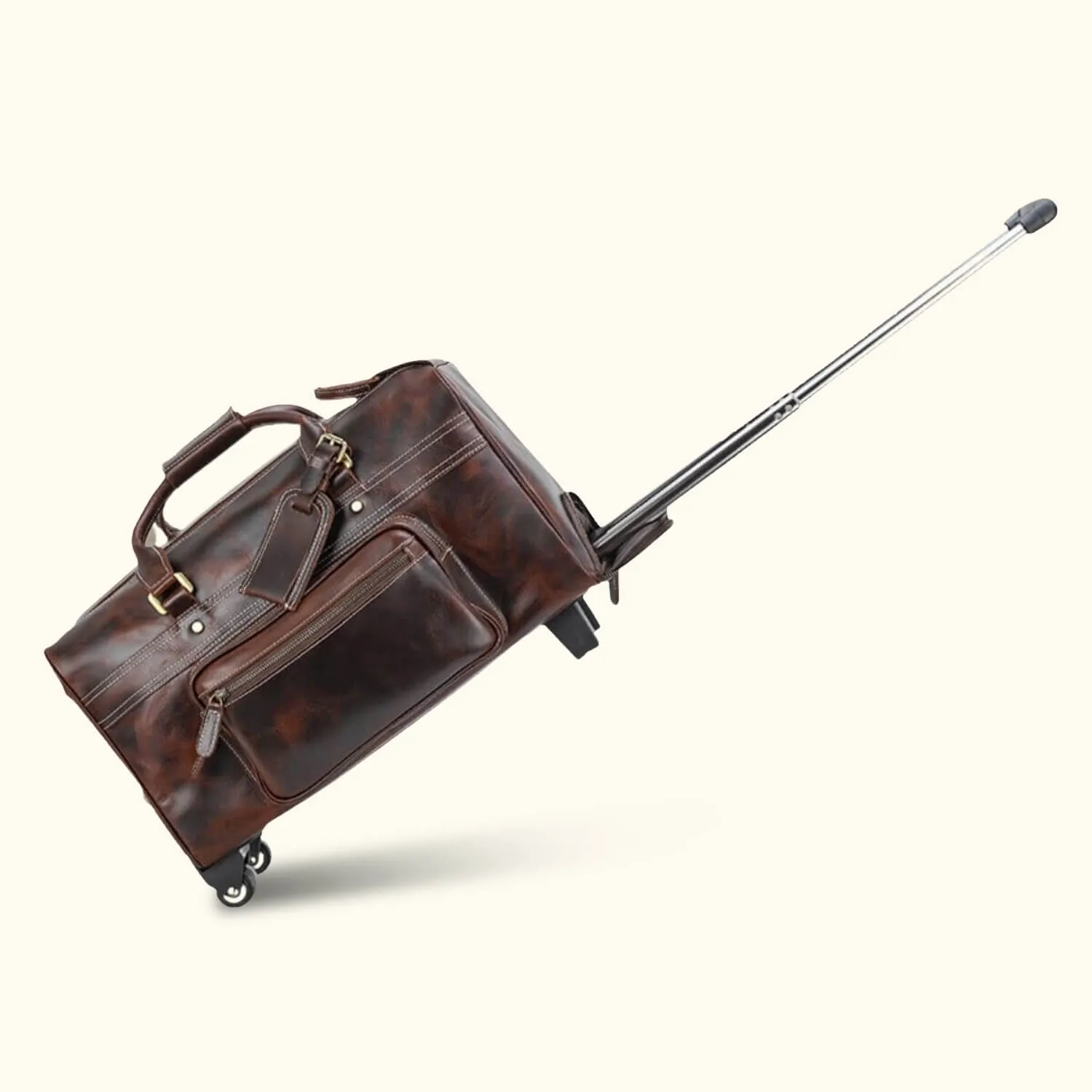 The Lawful - Leather Duffle with Wheels