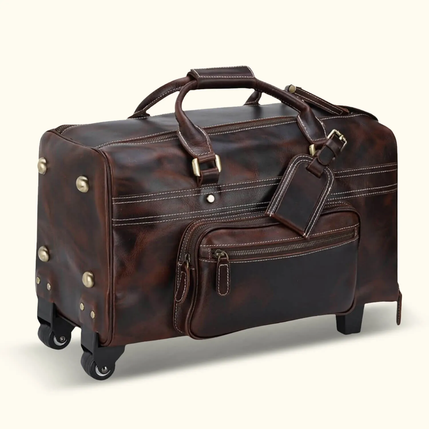 The Lawful - Leather Duffle with Wheels