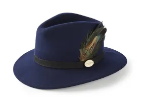 The Suffolk Fedora in Navy (Midnight Feather)