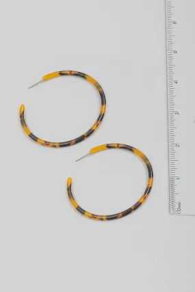 Thin Tortoise Shell Hoop Earrings