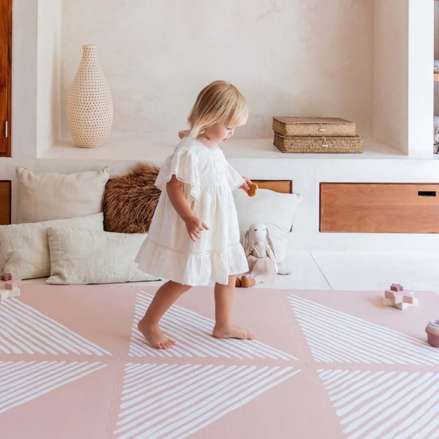 Toddlekind Premium Foam Playmats | Sandy Lines - Sea Shell