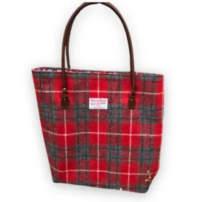 Tote Bag with Leather Handles & Cotton Lining in Harris Tweed®