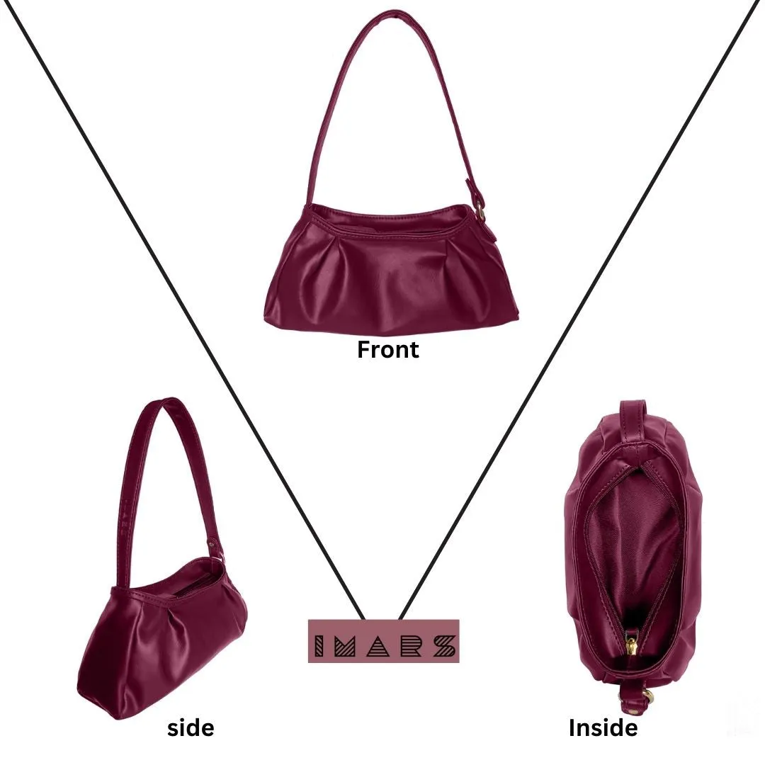 Trendy Maroon Baguette Bag Perfect For Women & Girls