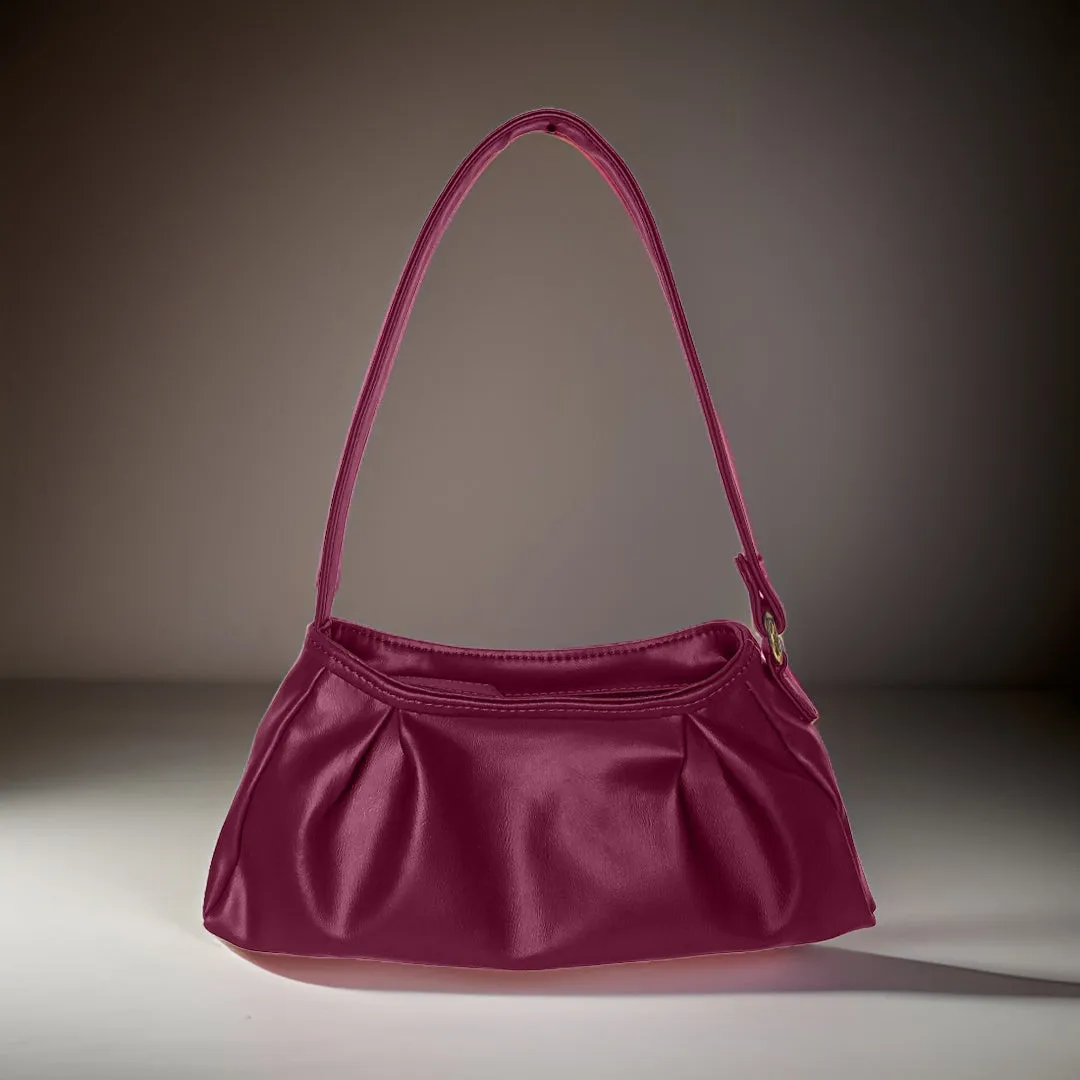 Trendy Maroon Baguette Bag Perfect For Women & Girls