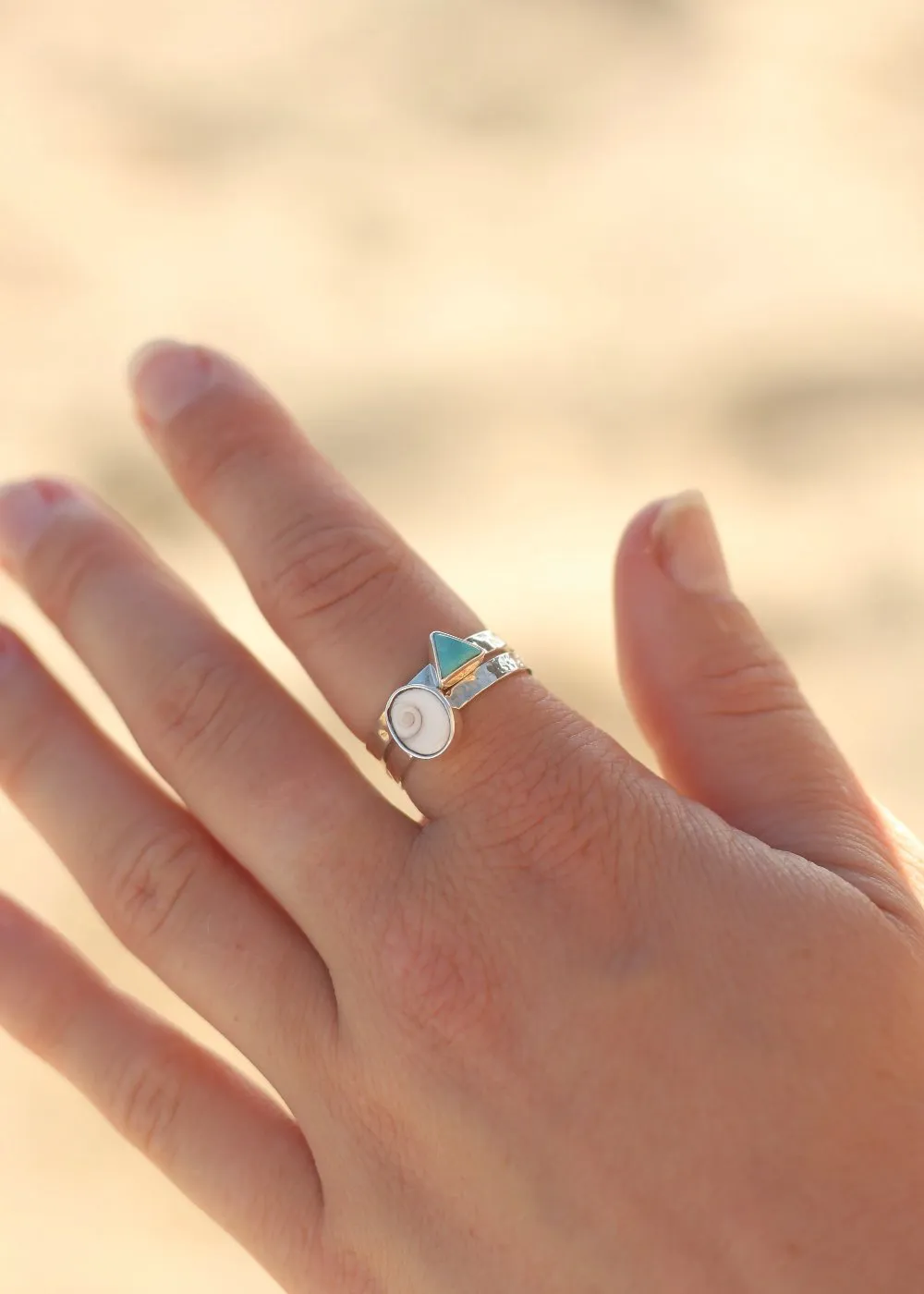 Turquoise Bay Double Stacking Ring Set