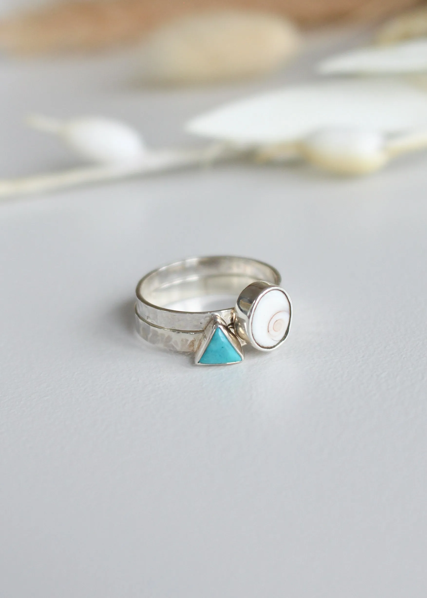 Turquoise Bay Double Stacking Ring Set