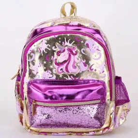 Unicorn Design Backpack with Front Pocket for Kids