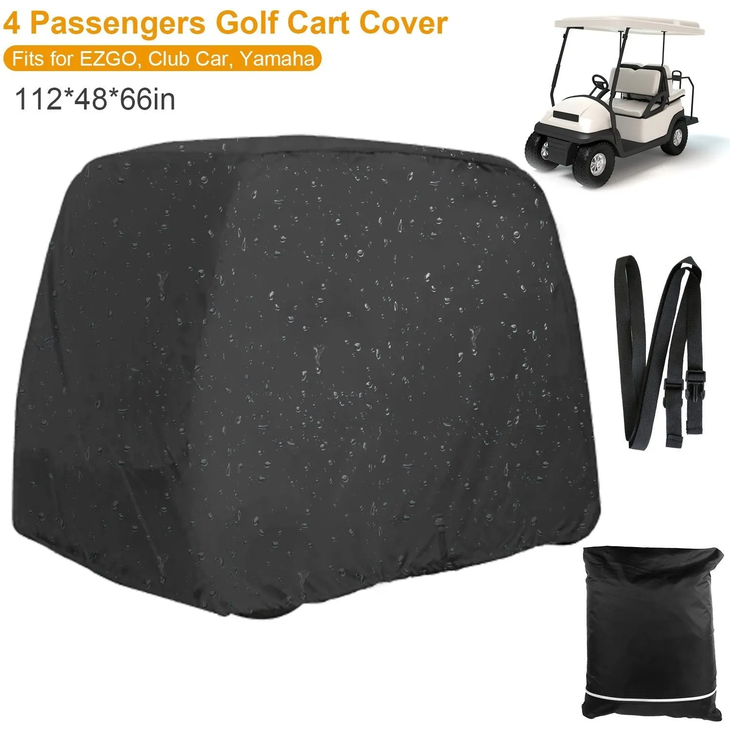 Universal 4 Passenger Golf Cart Cover 210D