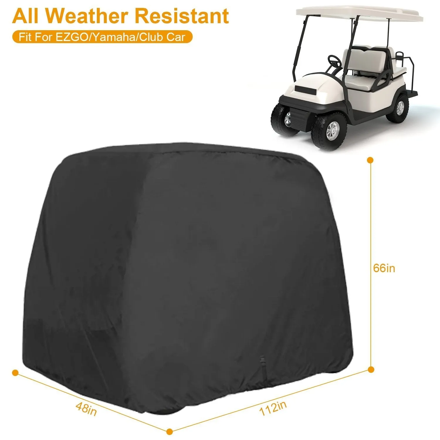 Universal 4 Passenger Golf Cart Cover 210D