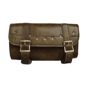 VS112DB Distressed Brown 2 Strap Studded Tool Bag with Quick Releases