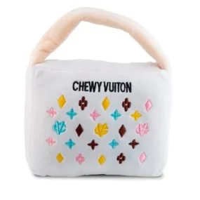 White Chewy Vuiton Purse Toy