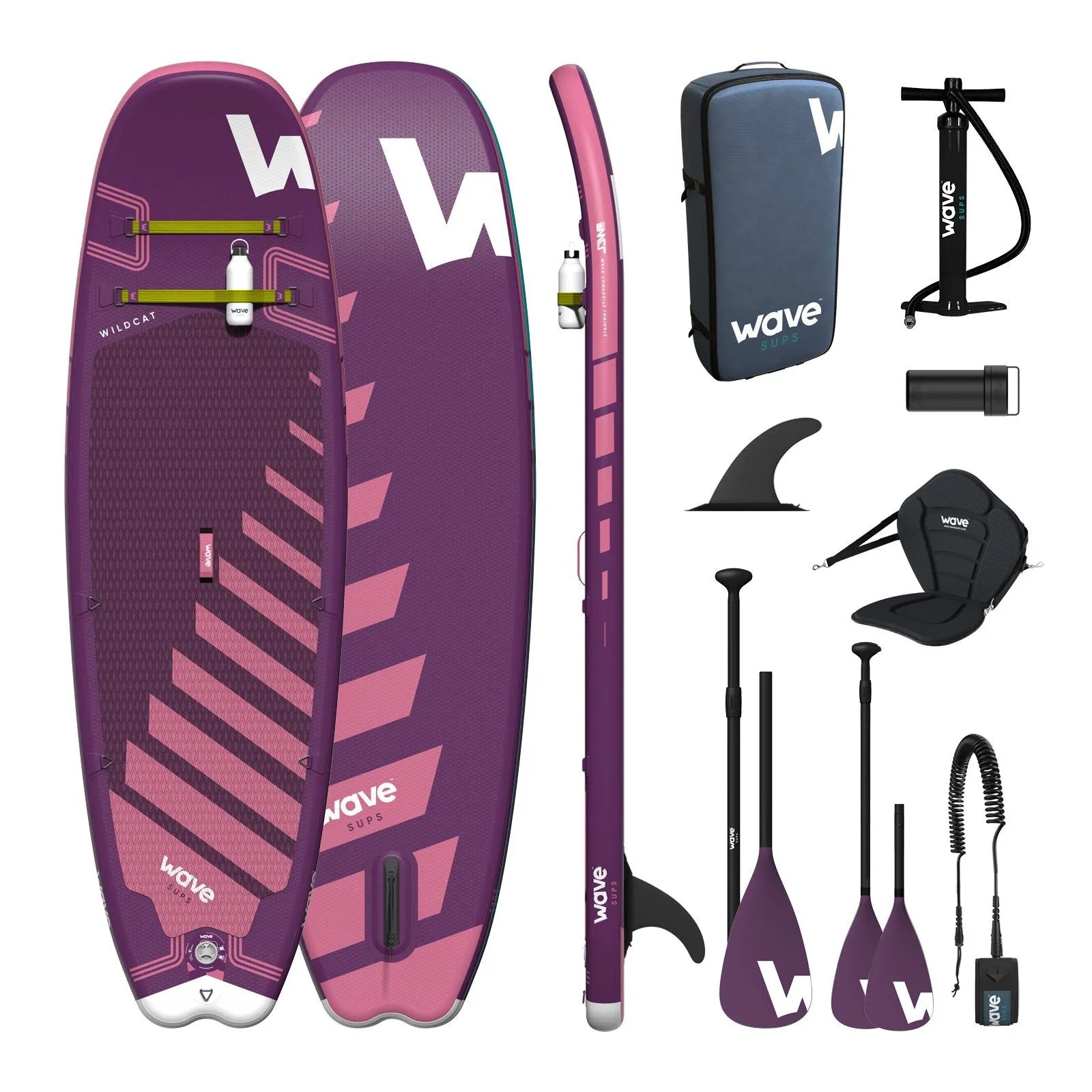 Wildcat SUP & Kayak | Inflatable Stand-Up Paddle Board | Kids SUP Package | 8.6ft | Purple