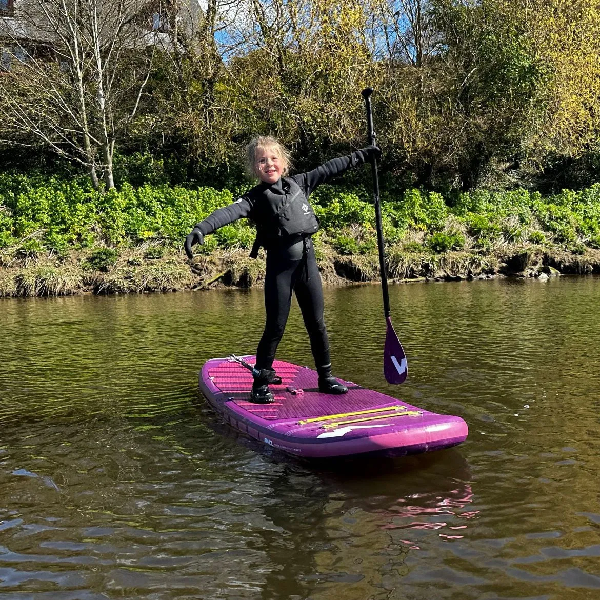 Wildcat SUP & Kayak | Inflatable Stand-Up Paddle Board | Kids SUP Package | 8.6ft | Purple