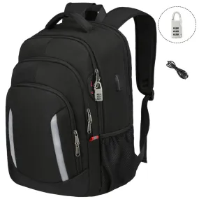 XQXA Men 17 Inches Laptop Unisex Travel Rucksack Scholl Backpack For Teenagers USB Charging