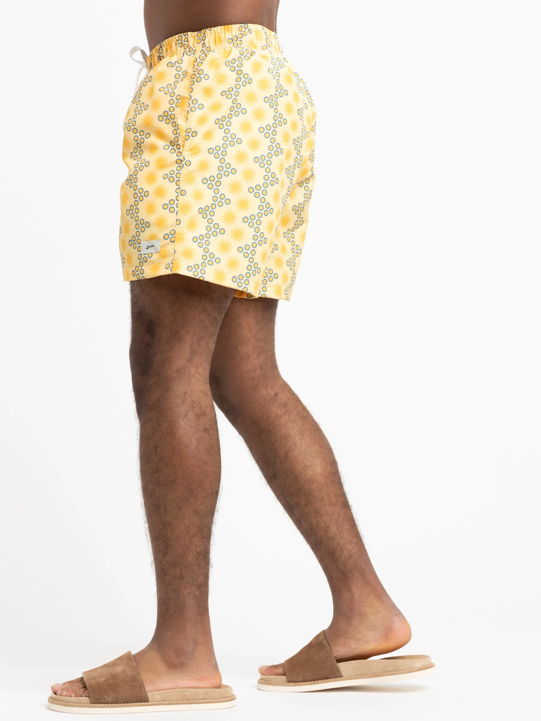 Yellow Disco Sun Honey Swim Trunks