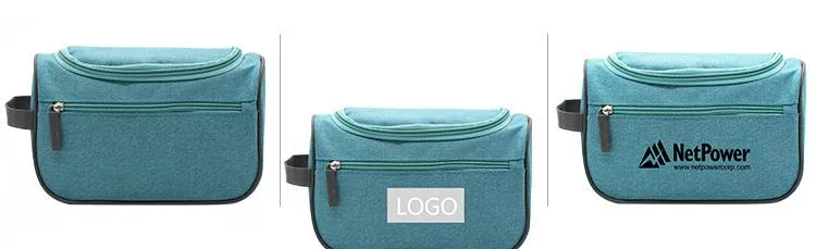 Zippered Toiletry Bag With Hanging Hook For Travel