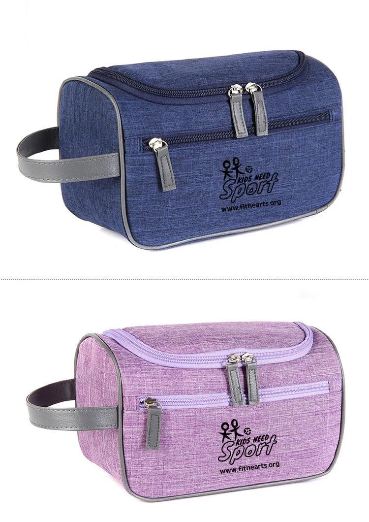 Zippered Toiletry Bag With Hanging Hook For Travel