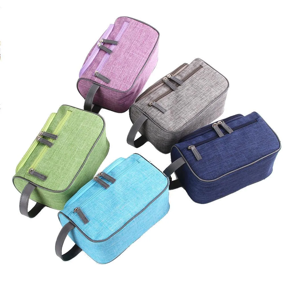 Zippered Toiletry Bag With Hanging Hook For Travel