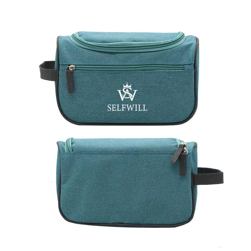 Zippered Toiletry Bag With Hanging Hook For Travel